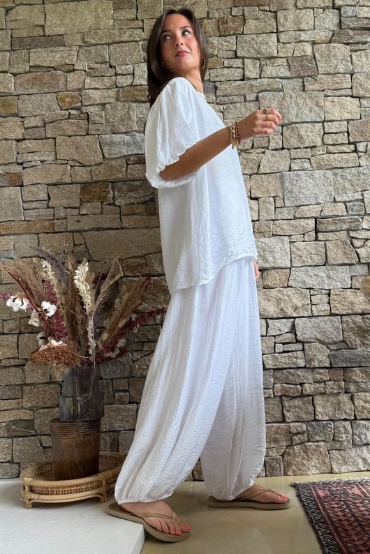 Randles Puff Sleeve Blouse White